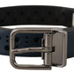 Dolce & Gabbana Elegant Navy Blue Leather Belt