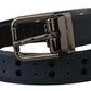 Dolce & Gabbana Elegant Blue Leather Belt with Metal Buckle