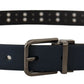 Dolce & Gabbana Elegant Blue Leather Belt with Metal Buckle