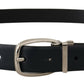 Dolce & Gabbana Elegant Black Leather Belt with Silver Buckle