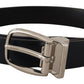 Dolce & Gabbana Elegant Black Leather Belt with Silver Buckle