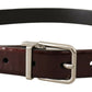 Dolce & Gabbana Elegant Dark Brown Patent Leather Belt