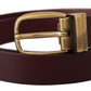 Dolce & Gabbana Elegant Brown Leather Belt with Gold Buckle