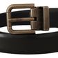 Dolce & Gabbana Elegant Black Calf Leather Belt