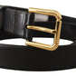 Dolce & Gabbana Elegant Leather Belt with Metal Buckle