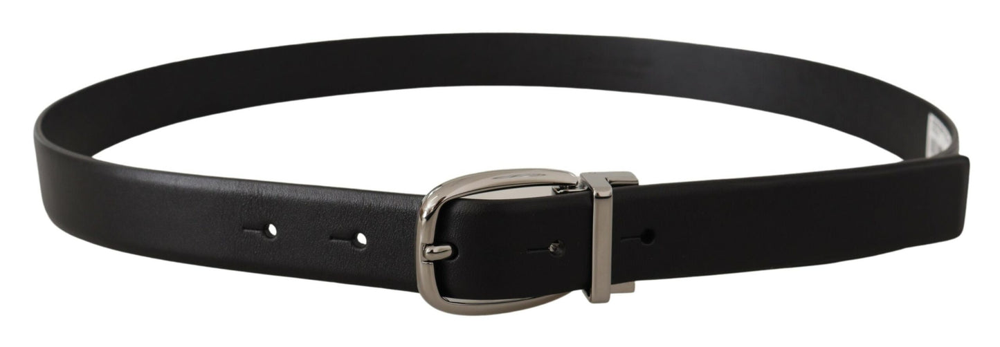 Dolce & Gabbana Elegant Leather Belt with Metal Buckle