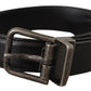 Dolce & Gabbana Elegant Black Leather Belt with Metal Buckle