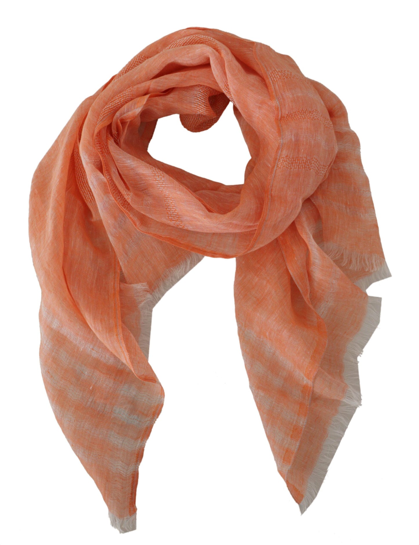 Elegant Orange Linen Shawl Wrap Scarf - SEHABRANDS