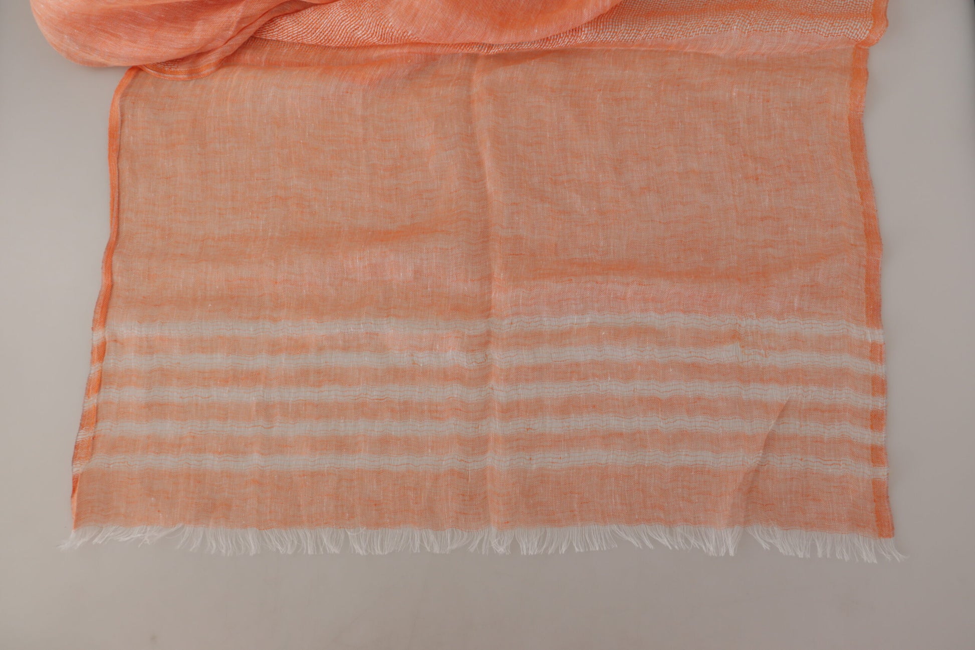 Elegant Orange Linen Shawl Wrap Scarf - SEHABRANDS