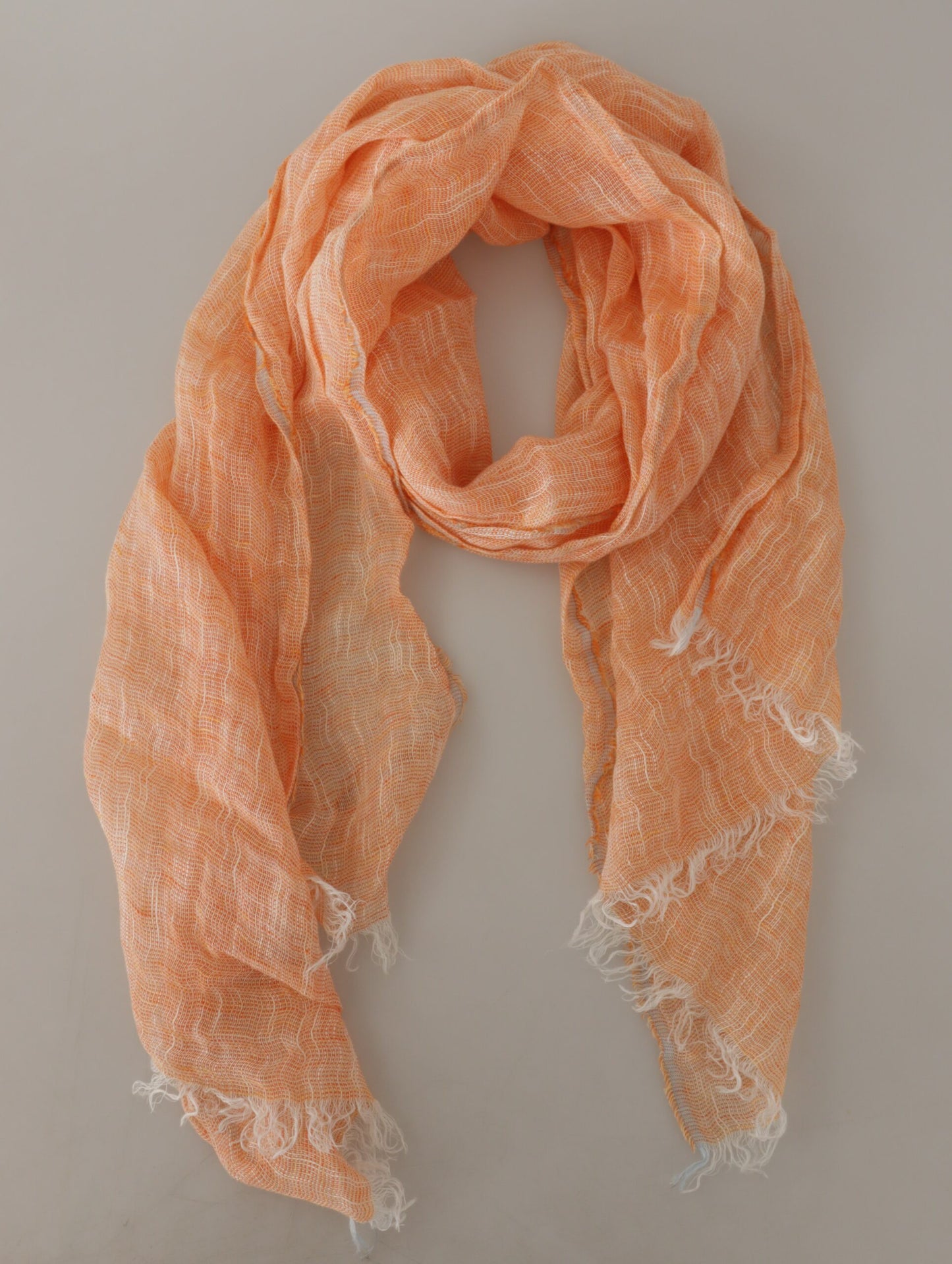 Elegant Peach Linen Scarf - SEHABRANDS