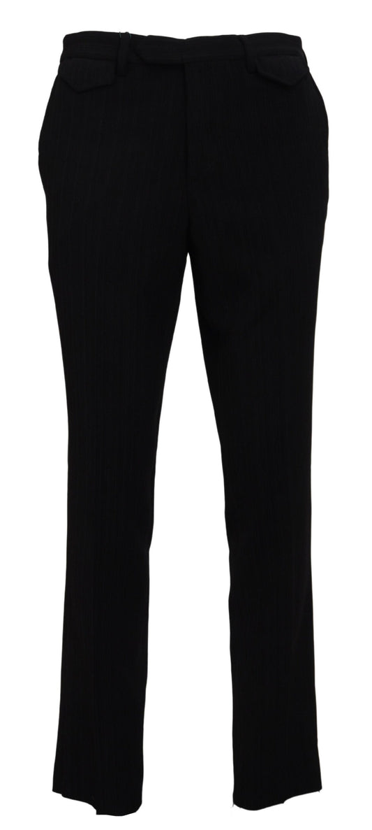 Elegant Black Italian Designer Pants - SEHABRANDS