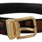 Dolce & Gabbana Multicolor Leather Belt with Gold Buckle