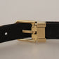 Dolce & Gabbana Multicolor Leather Belt with Gold Buckle