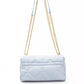 Elegant Light Blue Shoulder Bag with Golden Accents - SEHABRANDS