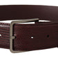 Dolce & Gabbana Elegant Maroon Leather Belt with Engraved Buckle