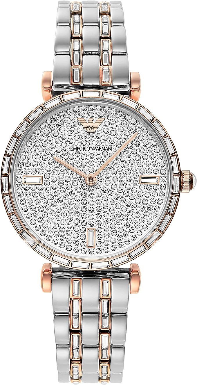 Elegant Two-Tone Crystal Pave Watch - SEHABRANDS