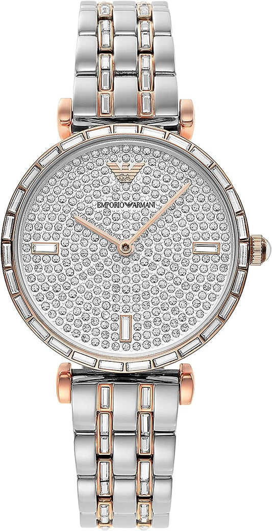 Elegant Two-Tone Crystal Pave Watch - SEHABRANDS