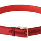 Dolce & Gabbana Elegant Red Suede Designer Belt