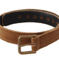 Dolce & Gabbana Elegant Engraved Buckle Leather Belt