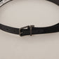 Dolce & Gabbana Elegant Black Leather Belt with Metal Buckle