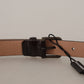 Dolce & Gabbana Elegant Black Leather Logo Buckle Belt