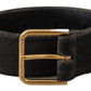 Dolce & Gabbana Elegant Velvet Belt with Engraved Buckle