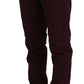 Maroon Skinny Fit Cotton Pants - SEHABRANDS