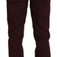 Maroon Skinny Fit Cotton Pants - SEHABRANDS