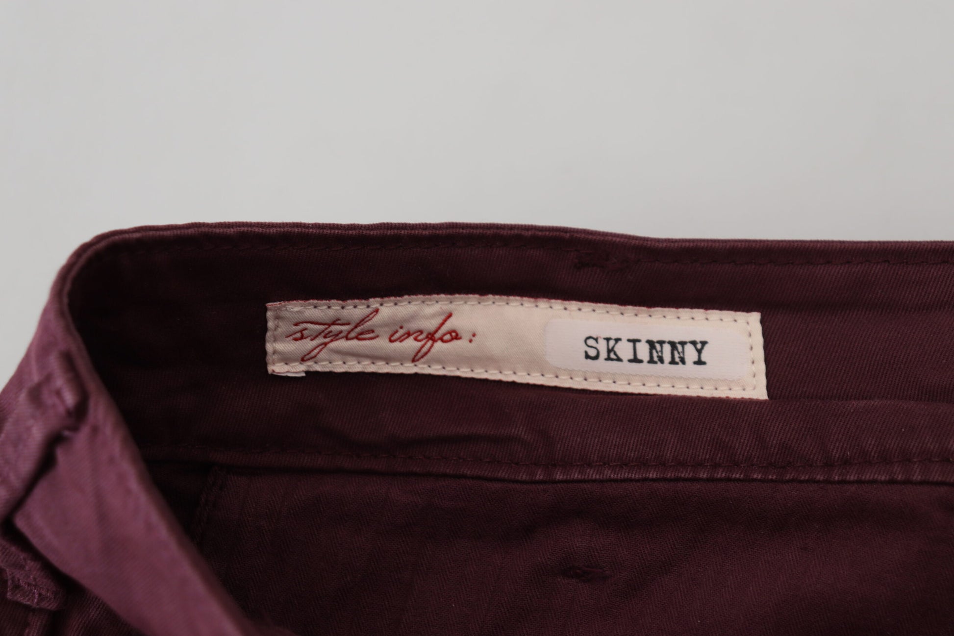 Maroon Skinny Fit Cotton Pants - SEHABRANDS