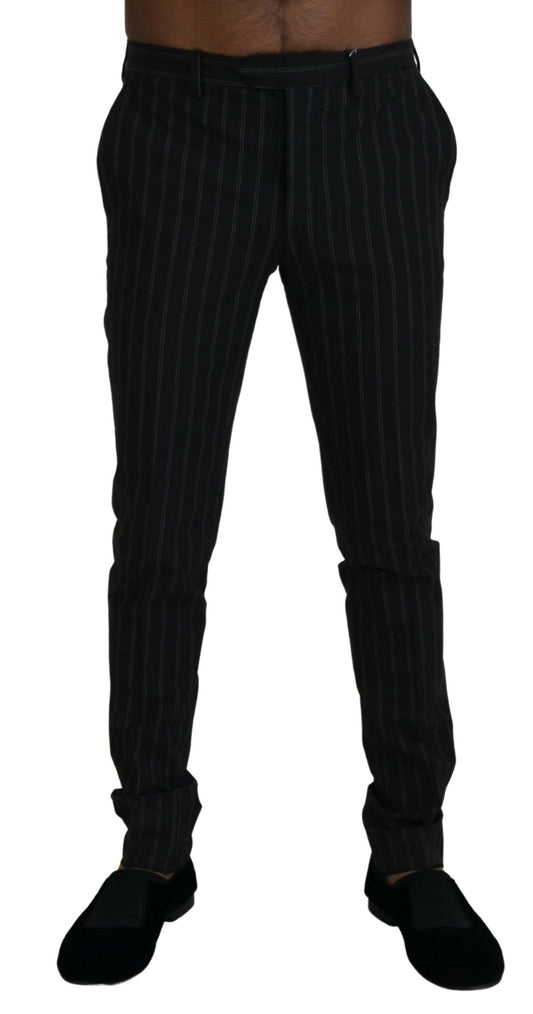 Elegant Striped Viscose Dress Pants for Men - SEHABRANDS