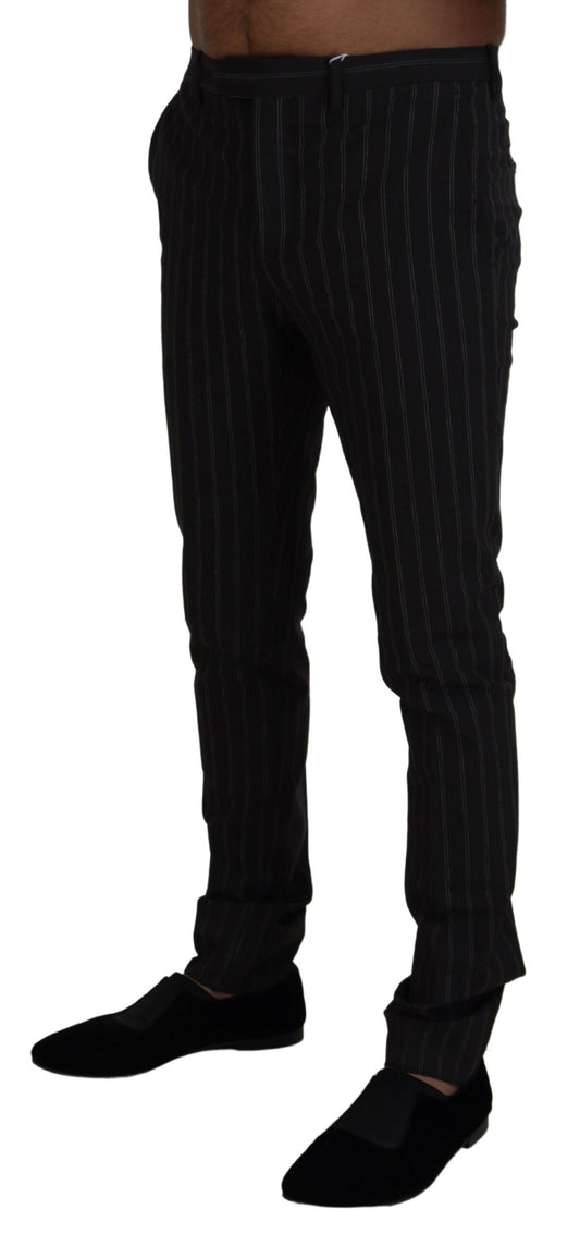 Elegant Striped Viscose Dress Pants for Men - SEHABRANDS