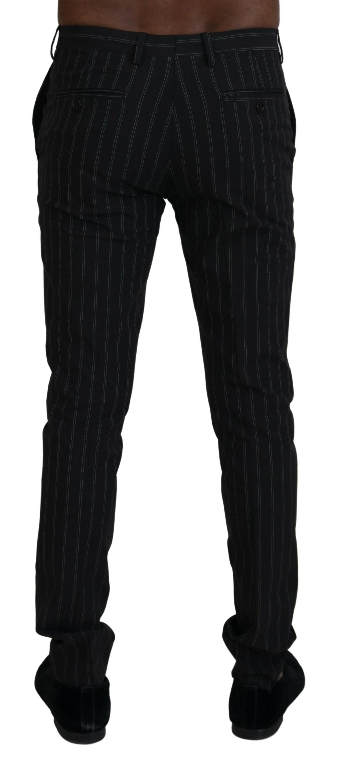 Elegant Striped Viscose Dress Pants for Men - SEHABRANDS