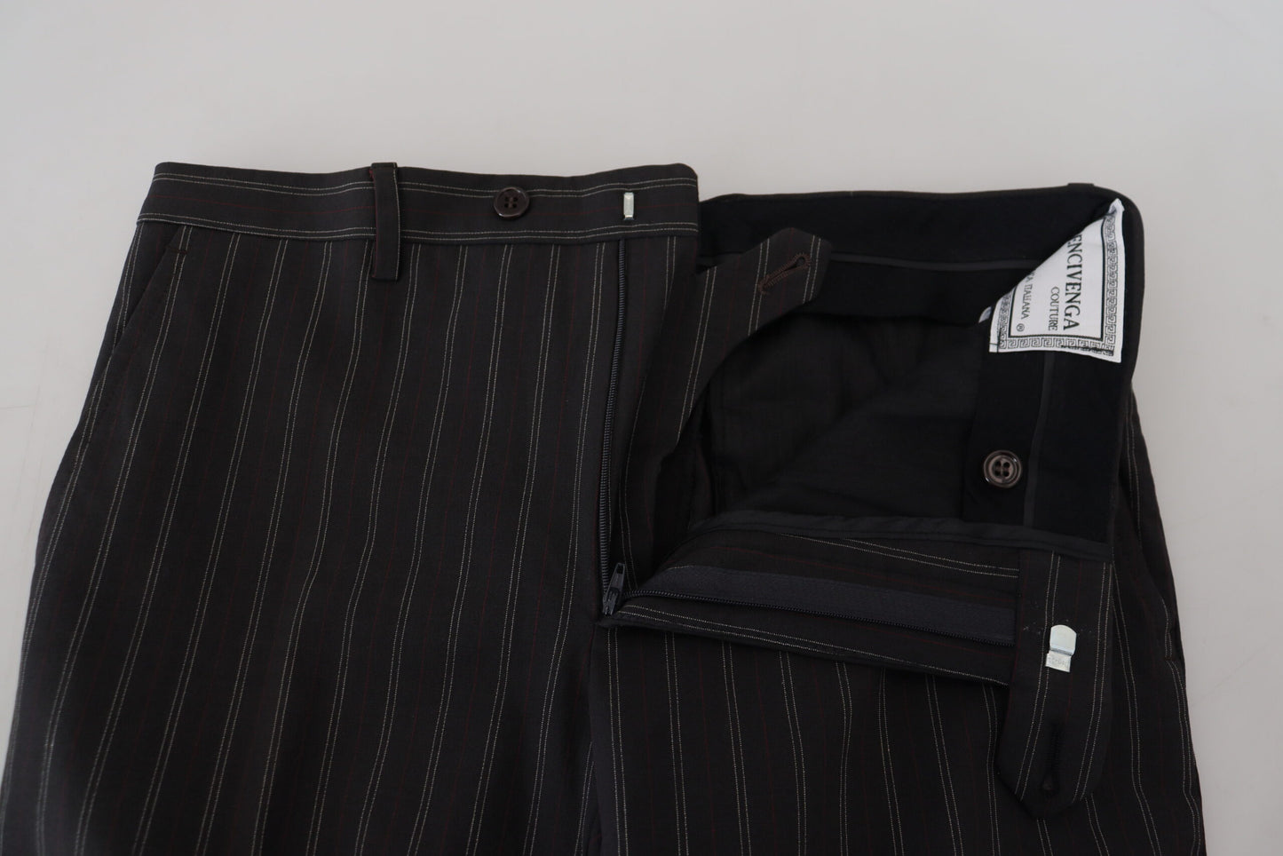 Elegant Striped Viscose Dress Pants for Men - SEHABRANDS