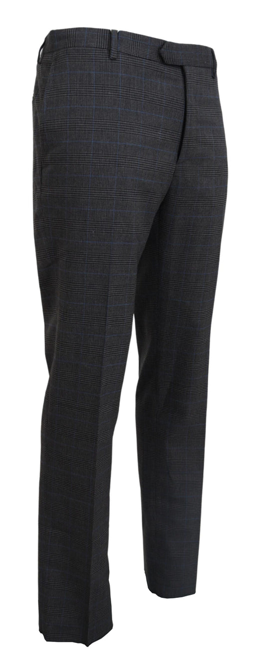 Elegant Checkered Wool Dress Pants for Men - SEHABRANDS