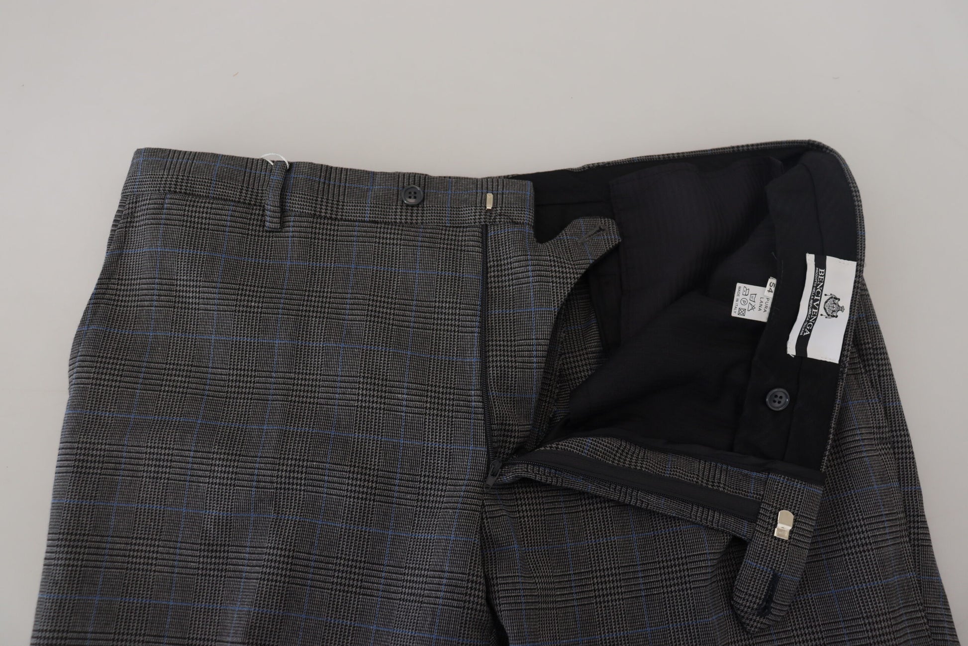 Elegant Checkered Wool Dress Pants for Men - SEHABRANDS