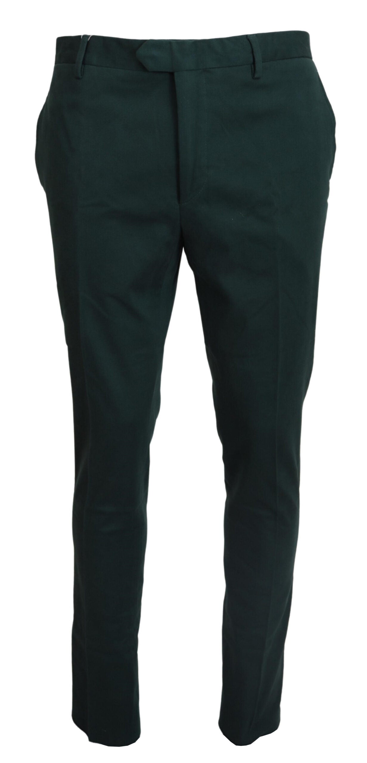 Elegant Dark Green Chino Trousers - SEHABRANDS