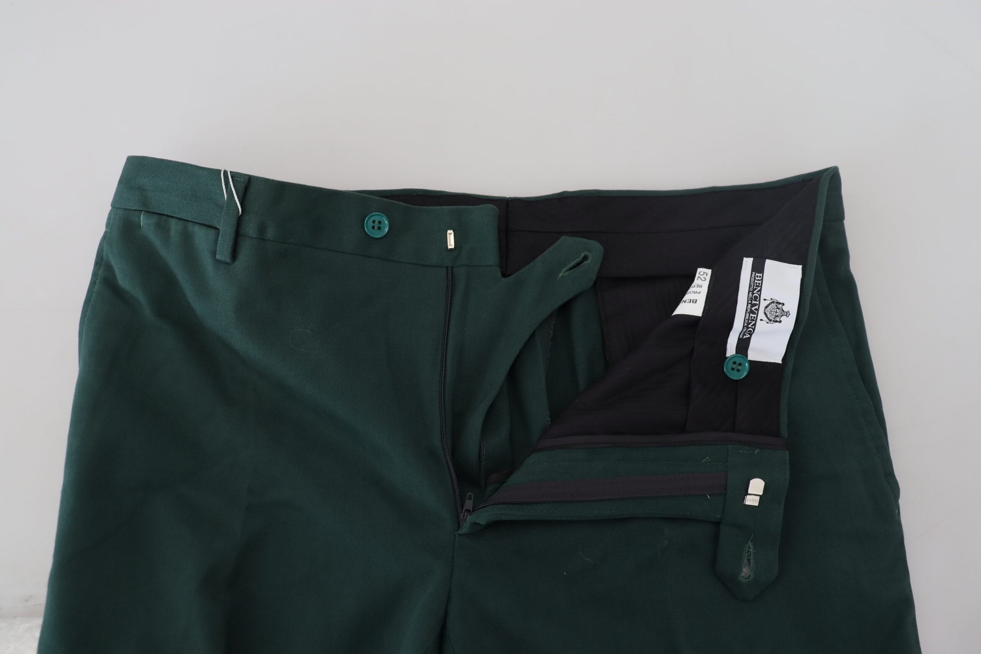 Elegant Dark Green Chino Trousers - SEHABRANDS