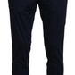 Elegant Dark Blue Slim Chino Pants - SEHABRANDS