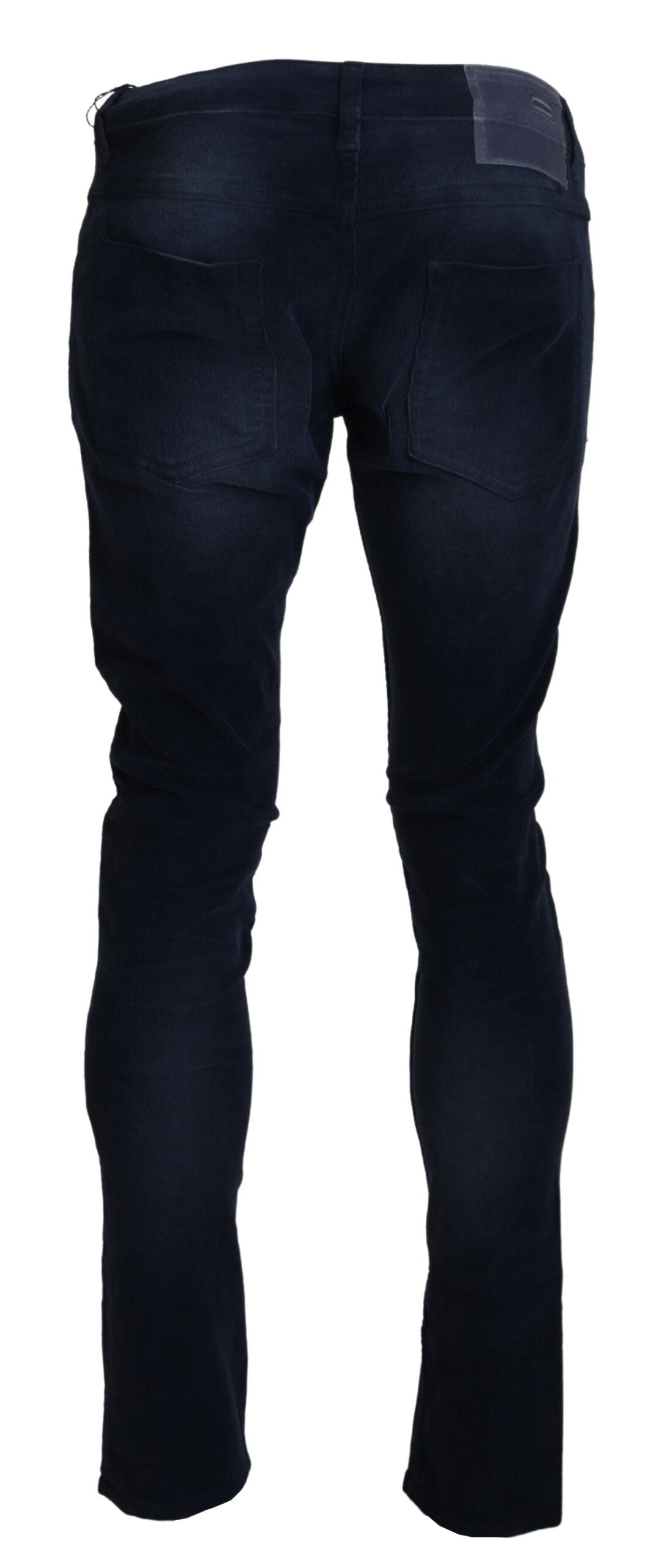 Chic Blue Straight Fit Corduroy Jeans - SEHABRANDS