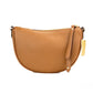 Dover Small Luggage Pebbled Leather Half Moon Crossbody Bag Purse - SEHABRANDS