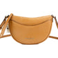 Dover Small Luggage Pebbled Leather Half Moon Crossbody Bag Purse - SEHABRANDS