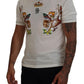 Dolce & Gabbana Elegant White Cotton-Silk Blend Tee