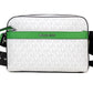 Cooper Small Bright White Palm Signature PVC Utility Crossbody Bag - SEHABRANDS