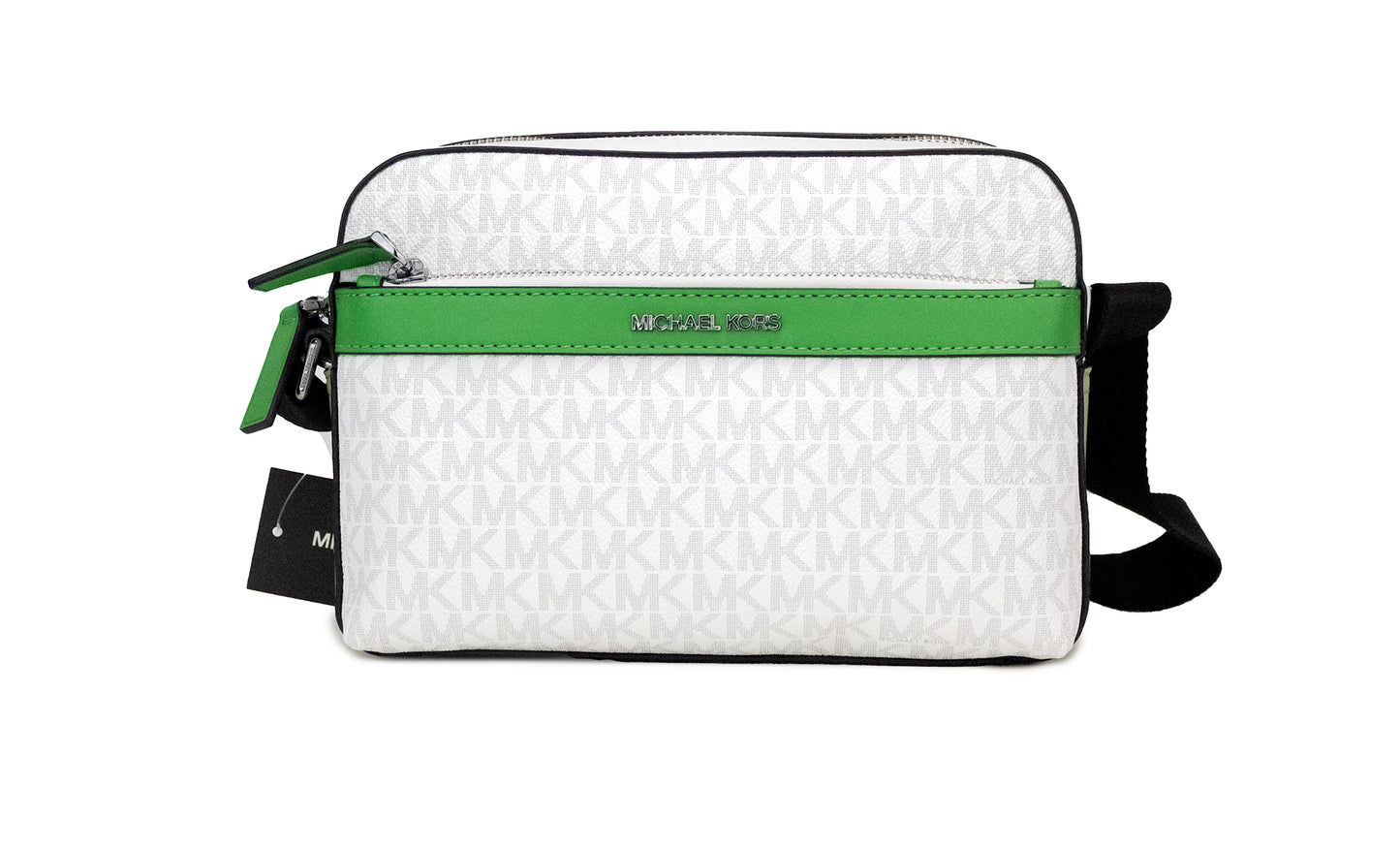 Cooper Small Bright White Palm Signature PVC Utility Crossbody Bag - SEHABRANDS