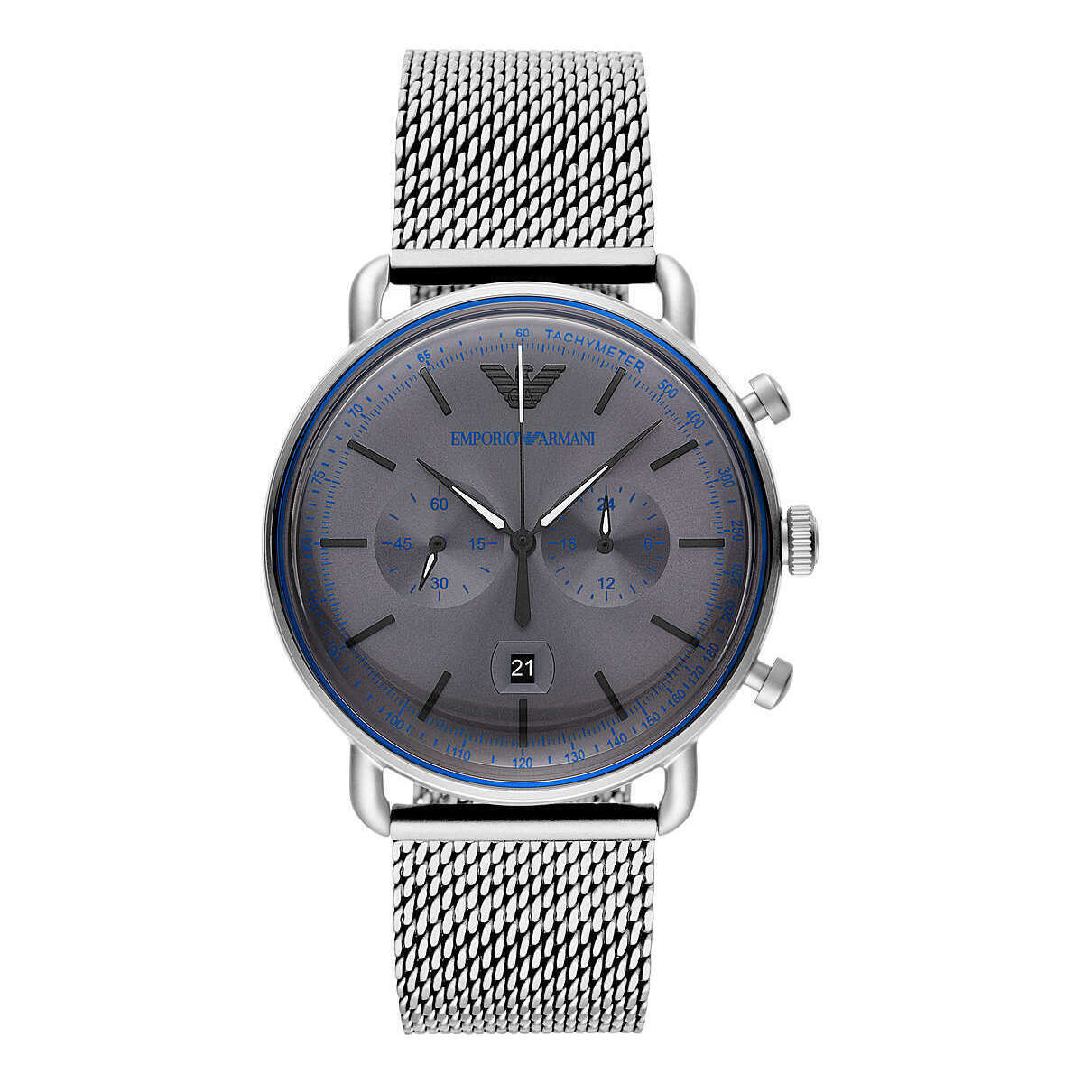 Sophisticated Silver Steel Chronograph Watch - SEHABRANDS