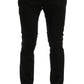 Chic Black Slim Fit Cotton Stretch Pants - SEHABRANDS