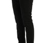 Chic Black Slim Fit Cotton Stretch Pants - SEHABRANDS