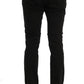 Chic Black Slim Fit Cotton Stretch Pants - SEHABRANDS