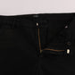 Chic Black Slim Fit Cotton Stretch Pants - SEHABRANDS