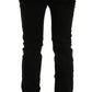 Elegant Slim Fit Black Cotton Trousers - SEHABRANDS